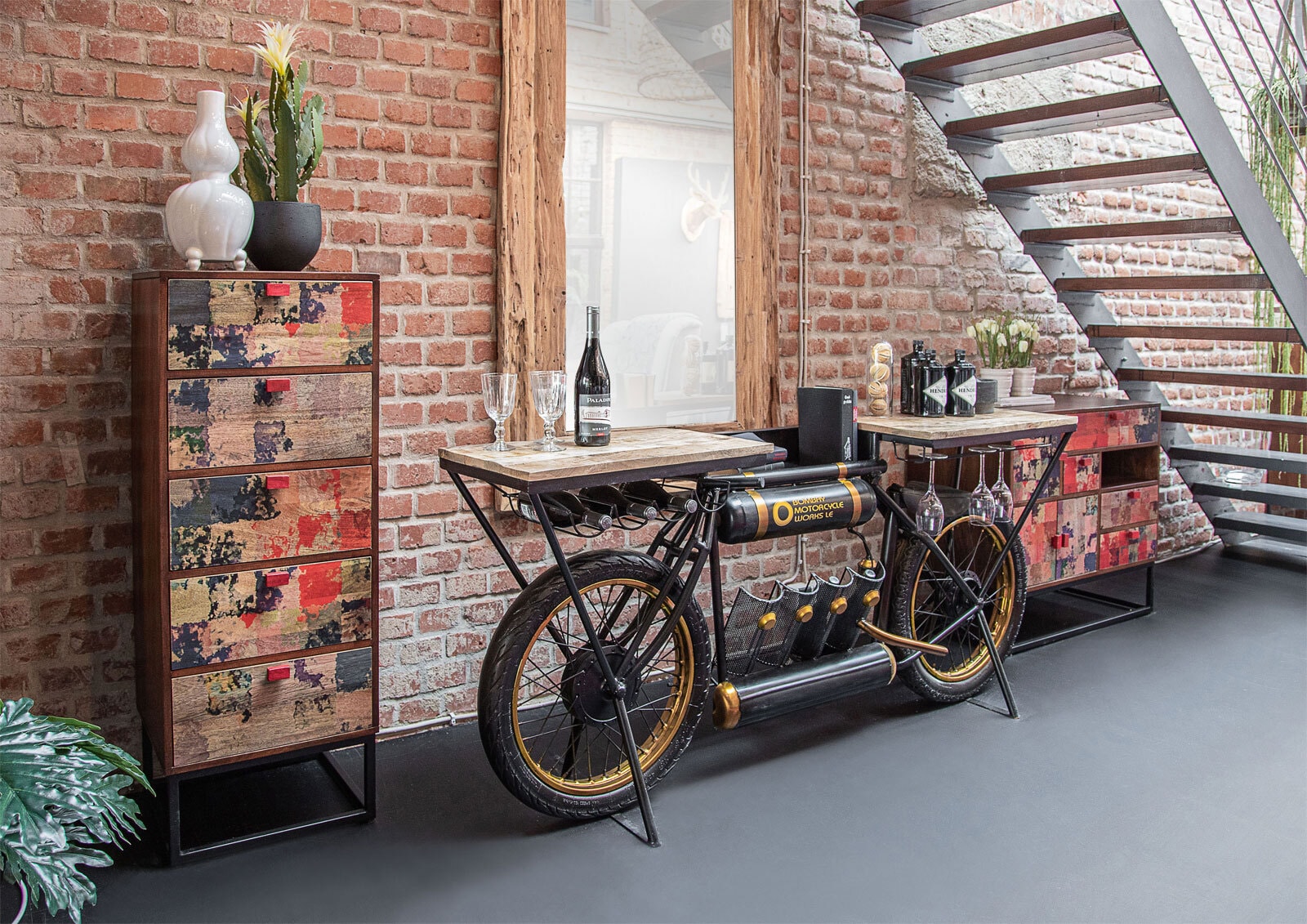 INTERhome Bar RIDE 187 x 83 cm goldfarbig/schwarz