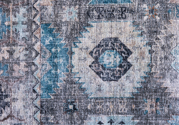 Vintage-Teppich COLORADO LOOM 90 x 160 cm grau/mehrfarbig