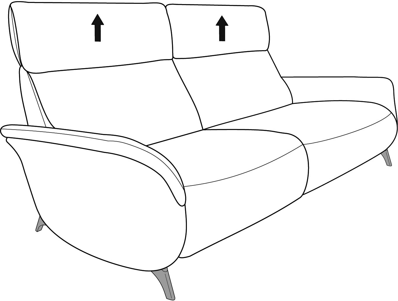 himolla Ledersofa 160 cm Leonessa piemont