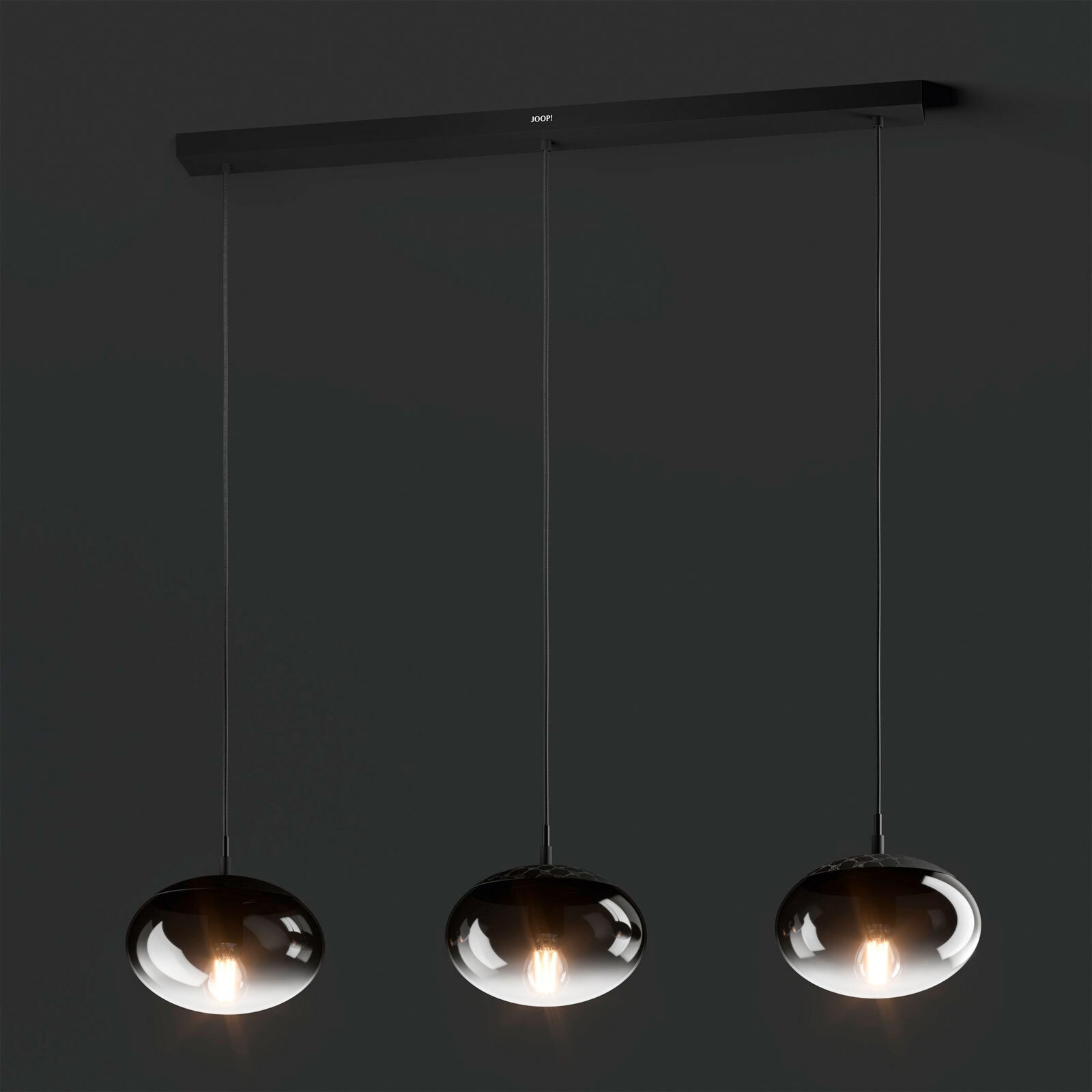 JOOP! Retrofit Pendellampe CURVE-CURVES LIGHTS 3-flg schwarz