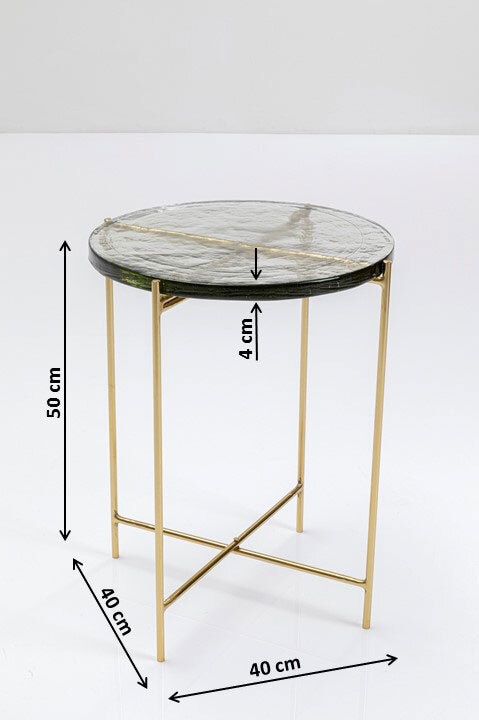 KARE DESIGN Beistelltisch rund ICE 40 cm Stahl/Glas goldfarbig