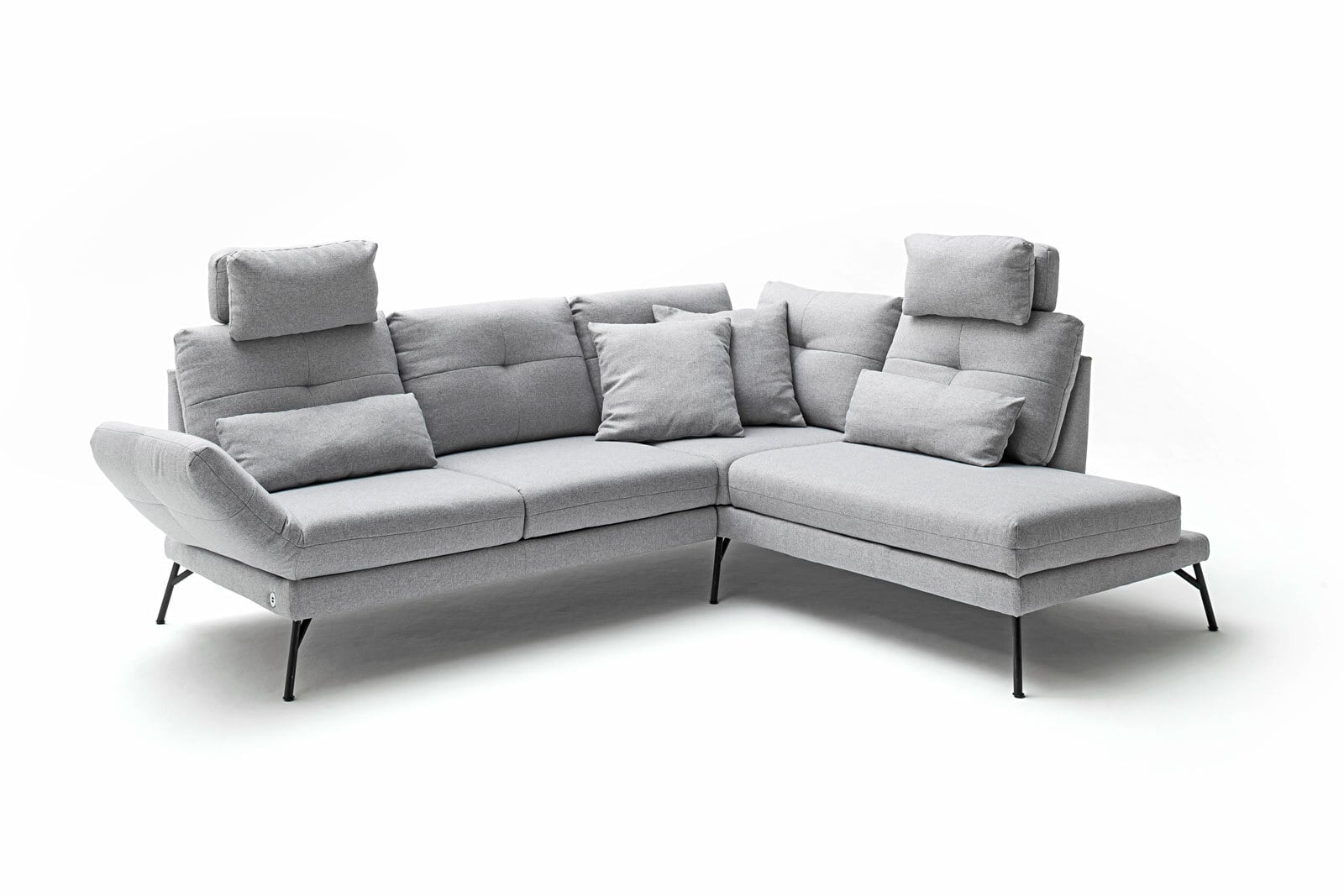 MONDO Ecksofa ASSEA 256 x 208 cm Mono lightgrey