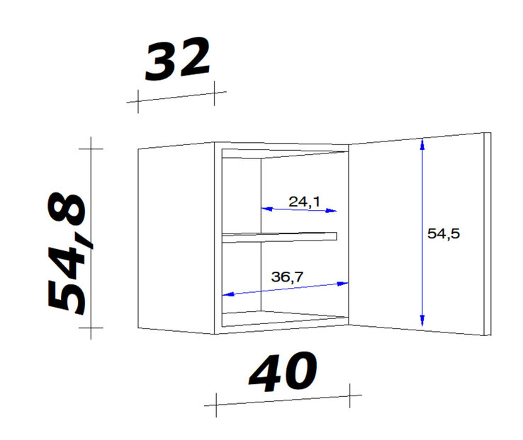 Küchen Oberschrank WITO 40 cm weiß