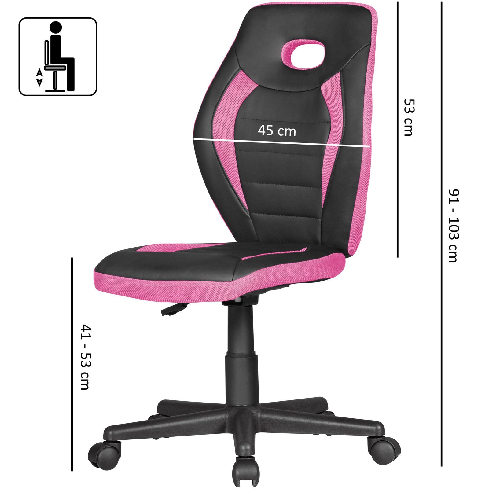 CASAVANTI Schreibtischstuhl Schwarz/ Pink