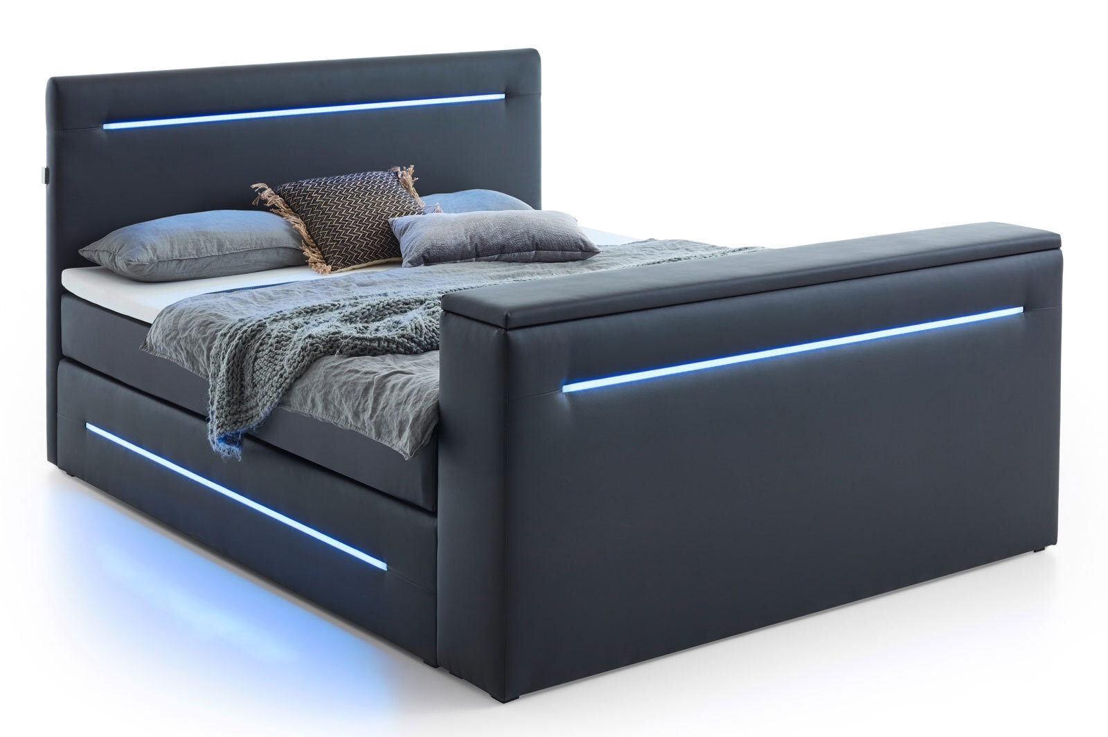 Boxspringbett JUPITER 140 x 200 cm schwarz