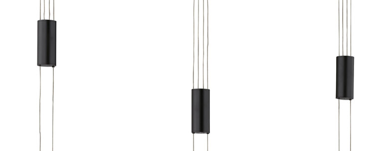 FISCHER & HONSEL LED Balkenpendel LAVIN 3-flg schwarz /Rauchglas