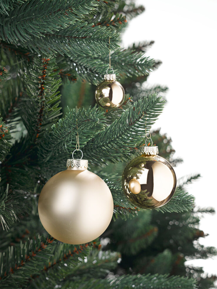 casaNOVA Weihnachtskugeln 3 GOLDENE PRACHT 15-teilig champagner matt /glänzend