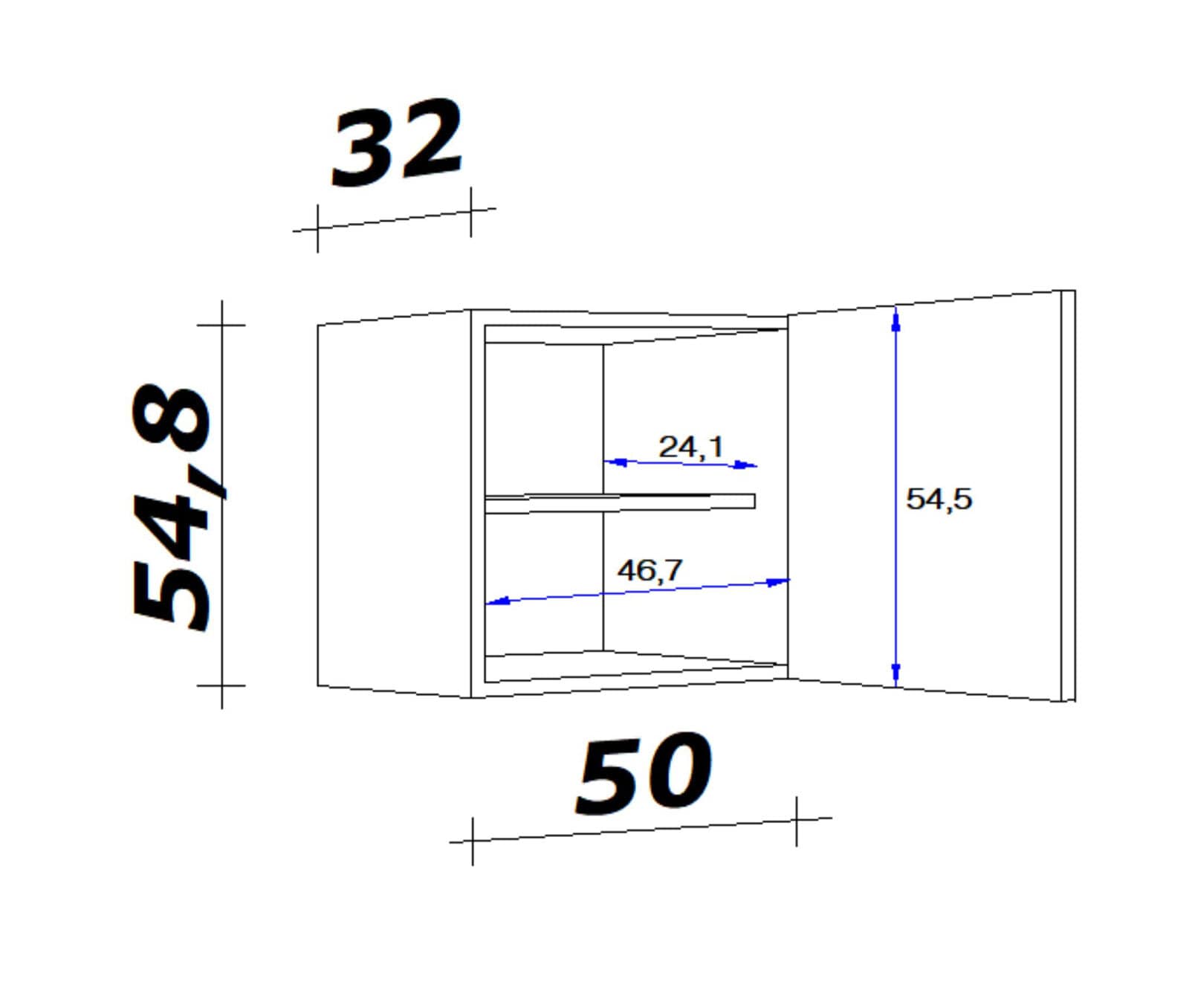 Oberschrank LUCCA weiß 50 cm 