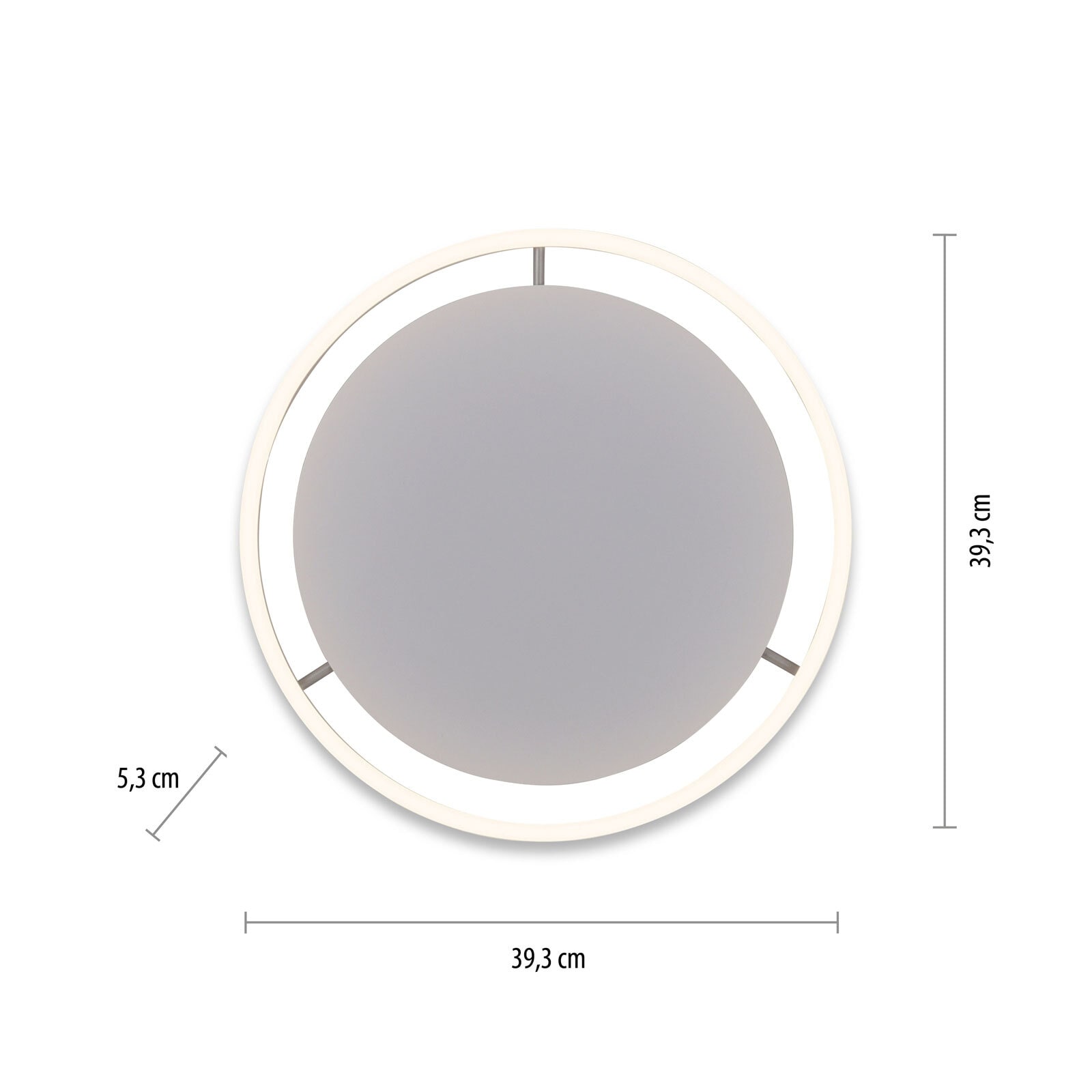 JUST LIGHT LED Deckenlampe RITUS 39 cm alufarbig