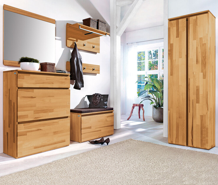 VALMONDO Schuhbank POUR 80 x 46 cm Kernbuche massiv