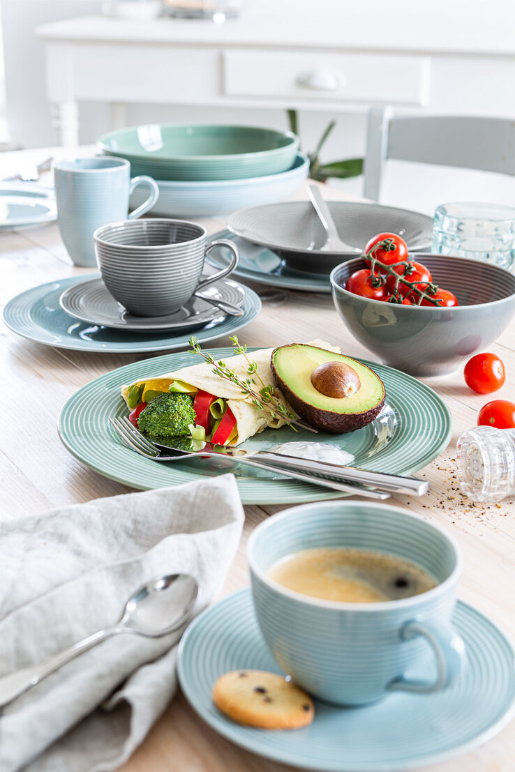 Seltmann Weiden Milchkaffee-Tasse BEAT COLOR GLAZE 6er Set arktisblau