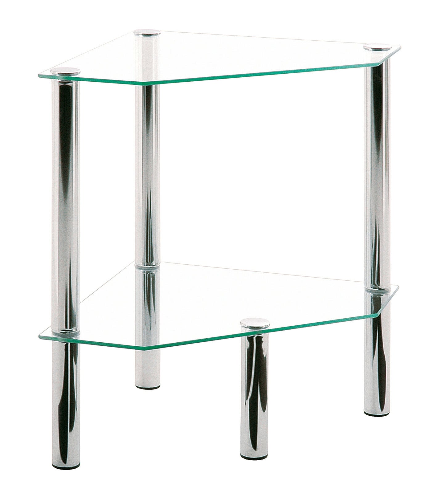 Beistelltisch 46 x 32 x 47 cm Glas chrom