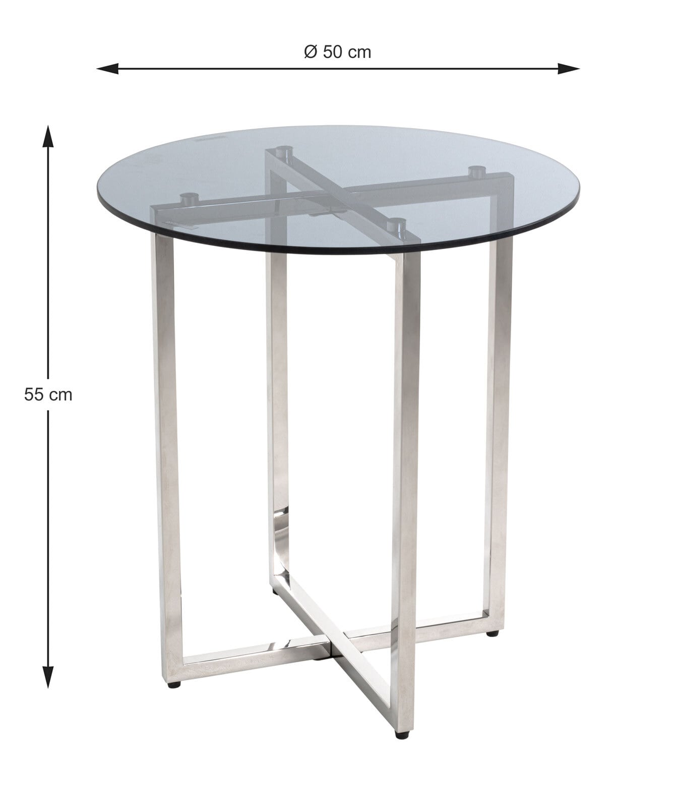 Beistelltisch RICARDO 50 x 55 cm grau