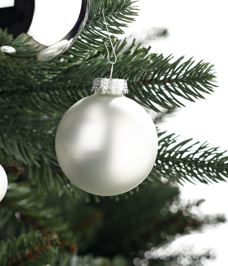 casaNOVA Weihnachtskugeln 6 WEIHNACHTSZAUBER 24-teilig silberfarbig matt und glänzend