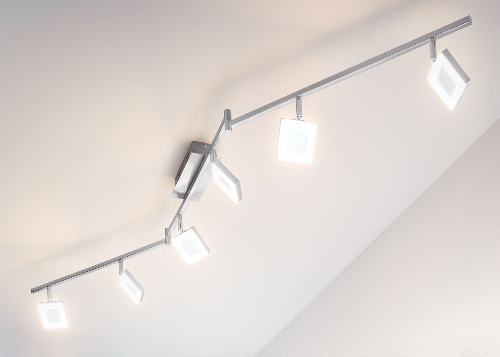 casaNOVA LED Deckenlampe mit 6 Spots REAL II silberfarbig