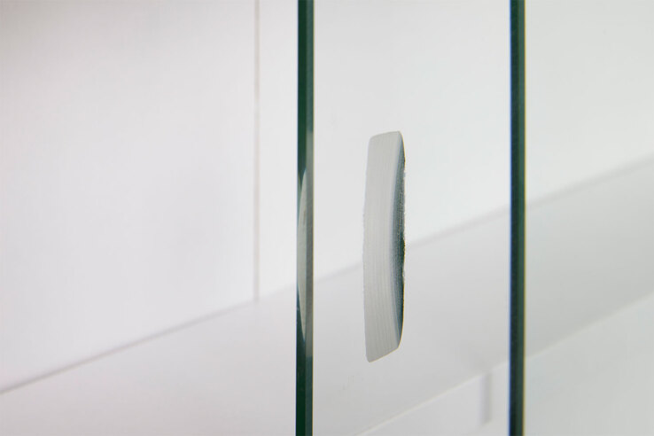 Sammlervitrine HENDRIK 80x60x9,5 cm Grau/Weiß