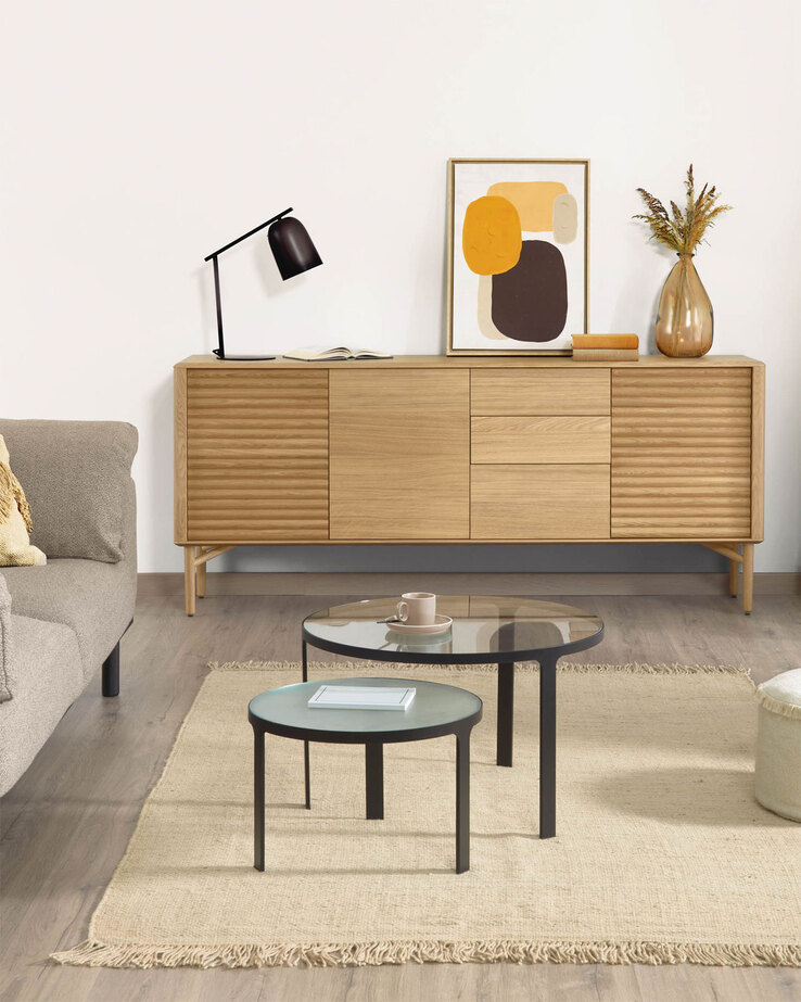Kave Home Sideboard LENON 200 x 86 cm Eiche