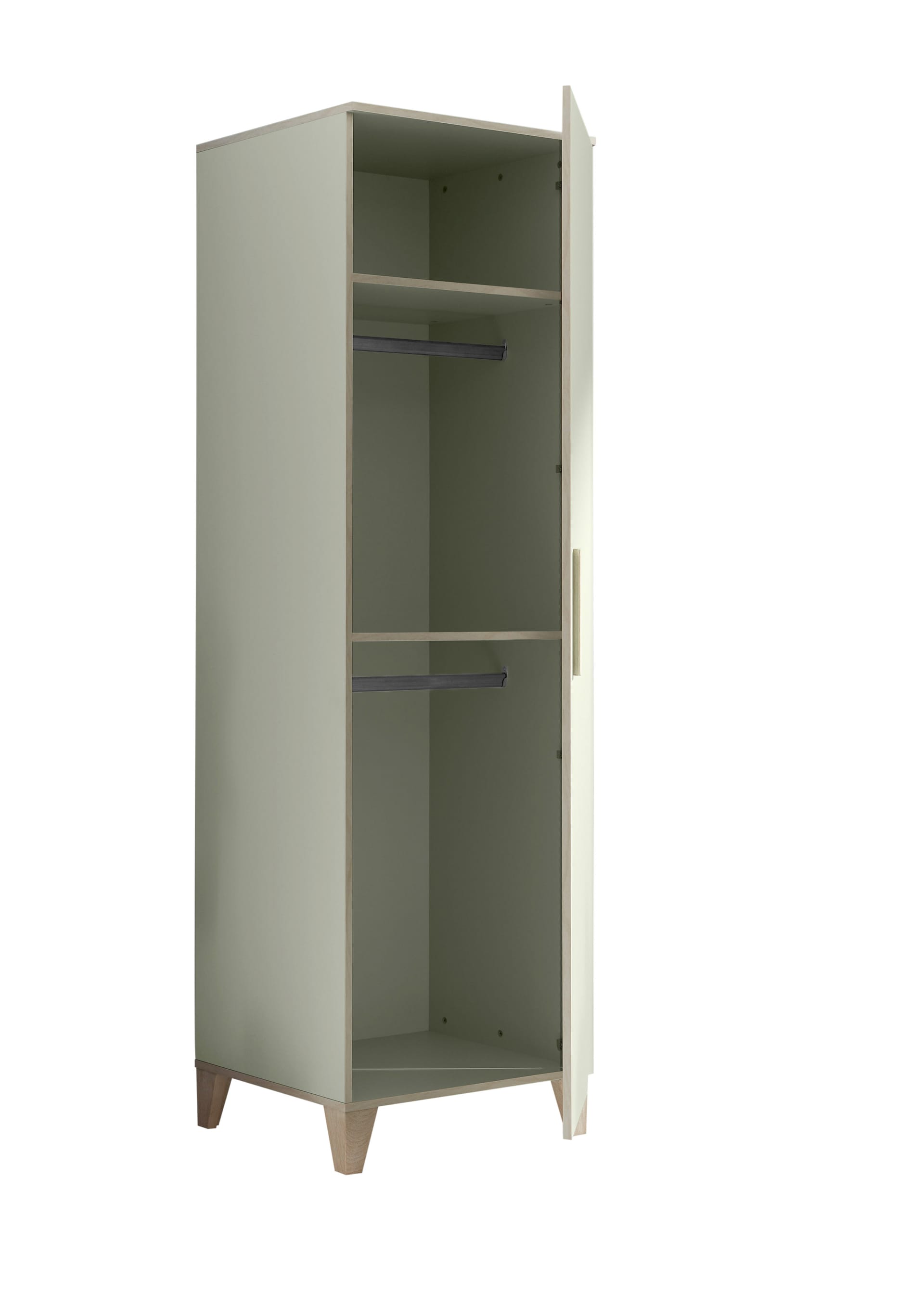 Kinder-Drehtürenschrank PRIZZI 60 x 200 cm pastellgrün/ braun