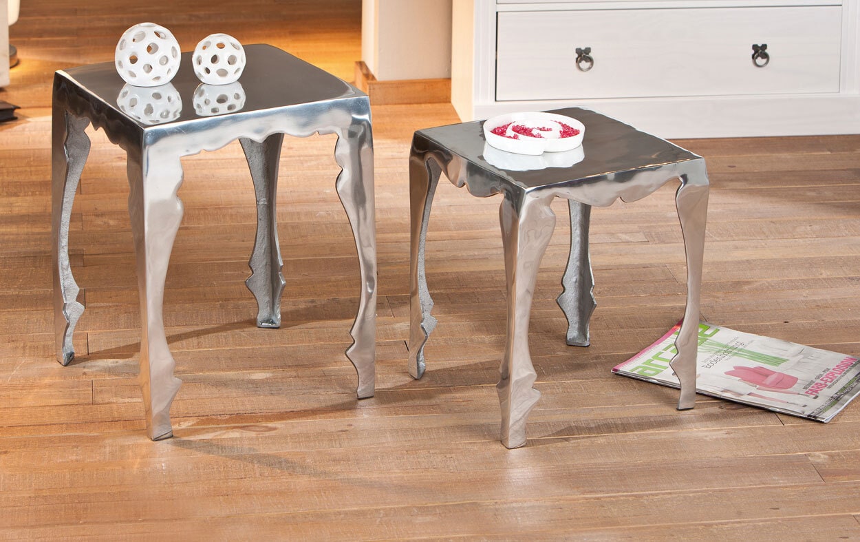 CASAVANTI Beistelltisch-Set LUCA 2-teilig Aluminium 