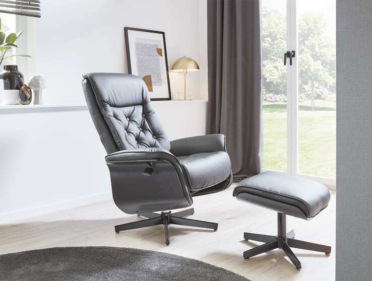 CASAVANTI Relaxsessel Set 2-teilig Birke schwarz /schwarz