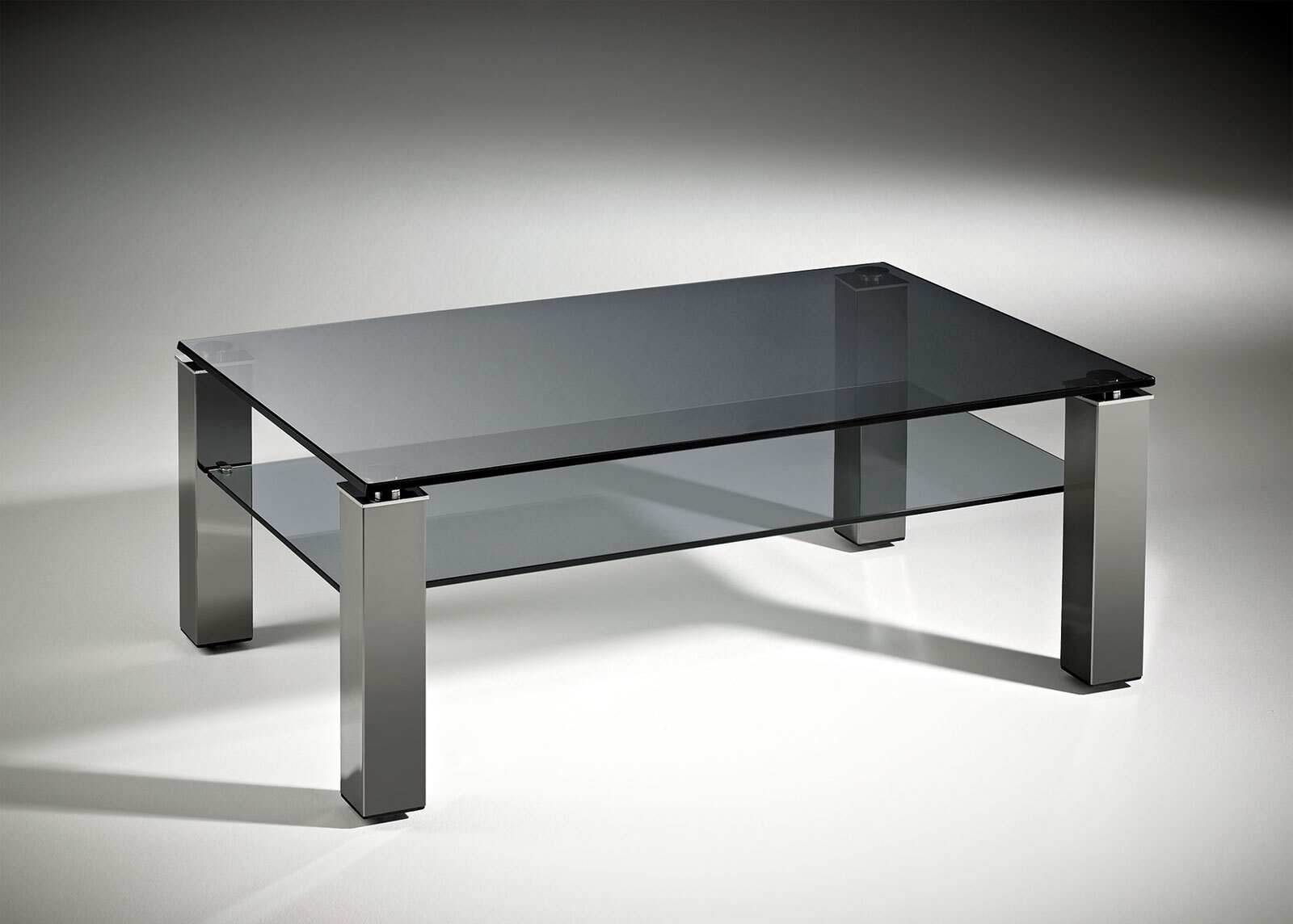 Couchtisch Rauchglasplatte Schwarz ca. 110 x 46 x 70 cm 