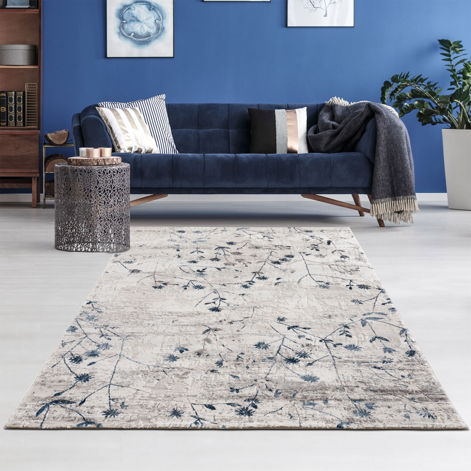 Teppich ANTEA 160 x 230 cm blau 