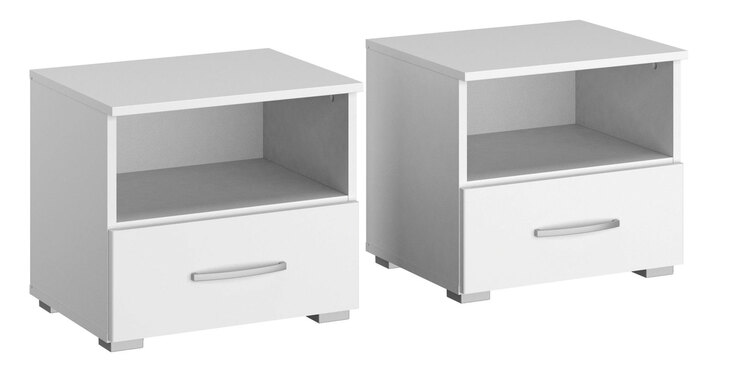 Nachttisch ADITIO III 2er Set 47 x 43 cm Alpinweiß