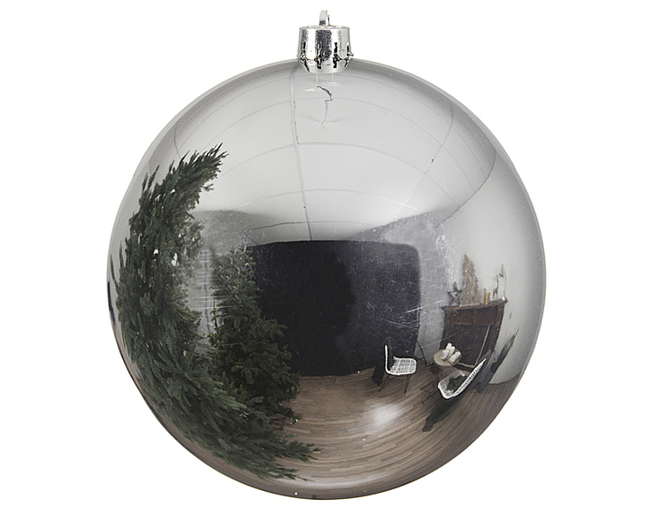 Weihnachtskugel GLANZ XL 20 cm silberfarbig