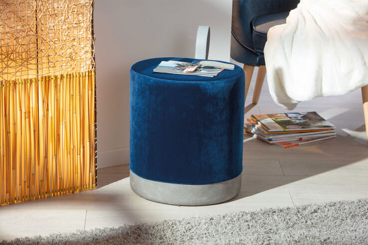 Hocker MILIAN blau 38 x 43 x 32,5 cm
