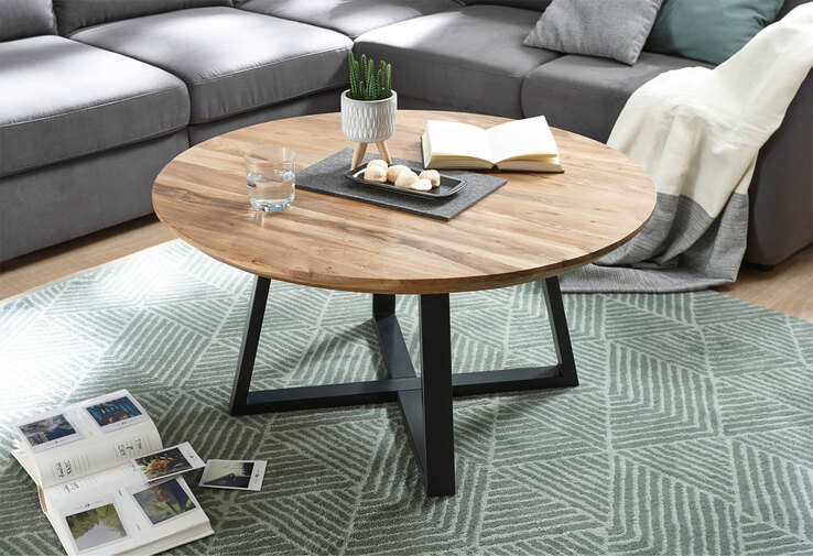 Couchtisch rund SAFAGA Akazie massiv