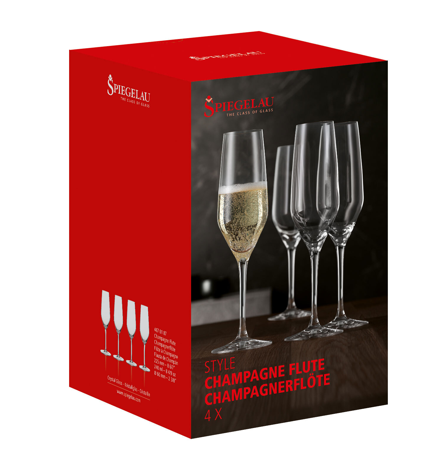 SPIEGELAU Chamapgnerglas STYLE 4er Set 240 ml Kristallglas