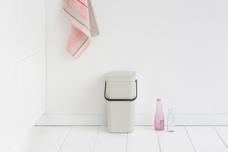 brabantia Abfalleimer SORT & GO 12 Liter Light Grey