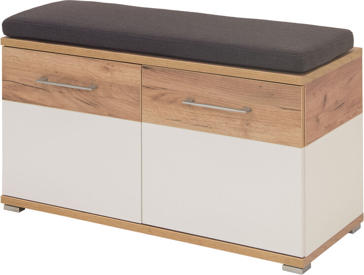 Schuhschrank THEO 96 x 51 cm Weiß/ Navarra Eiche NB