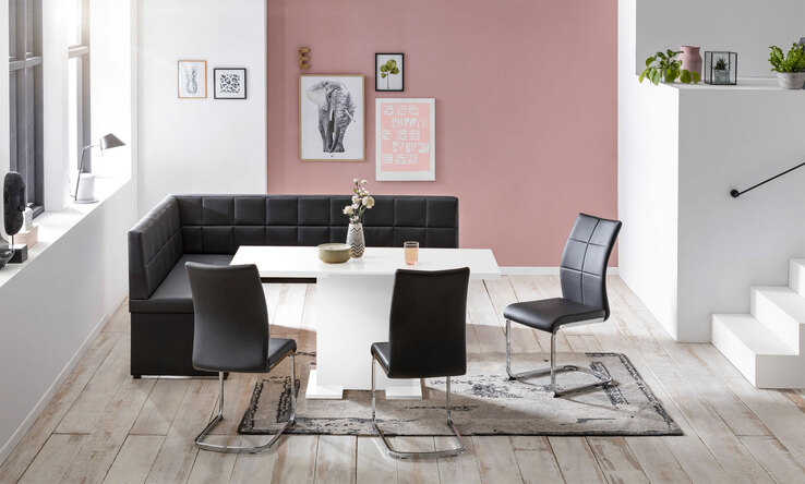 Eckbank MAGDA I 140 x 200 cm schwarz