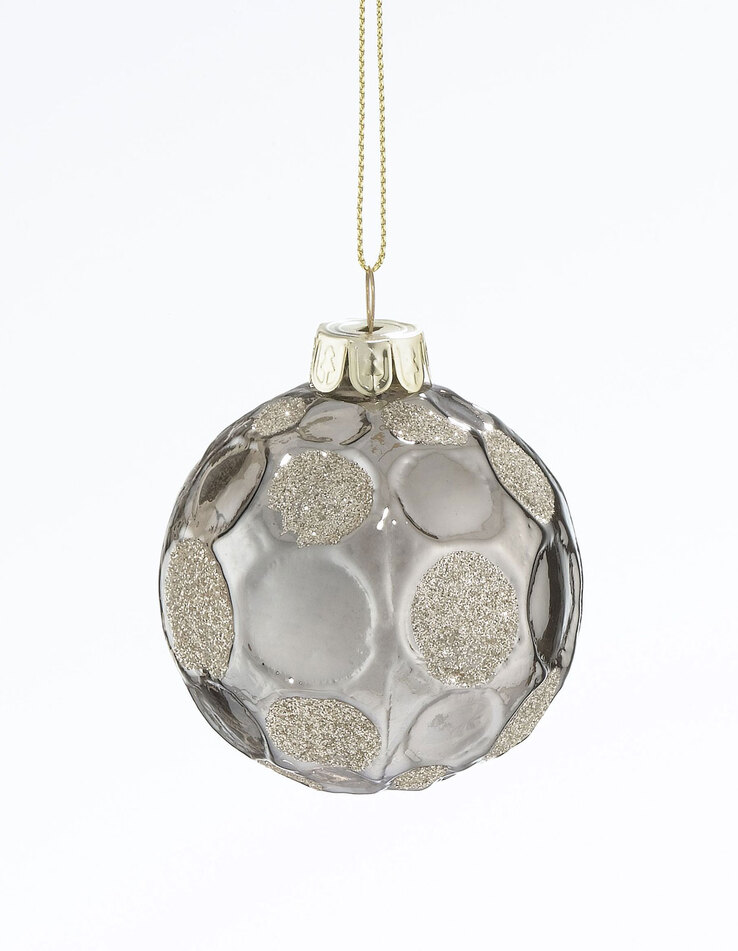 casaNOVA Weihnachtskugel HÜTTENZAUBER 6 cm grau mit goldfarbig