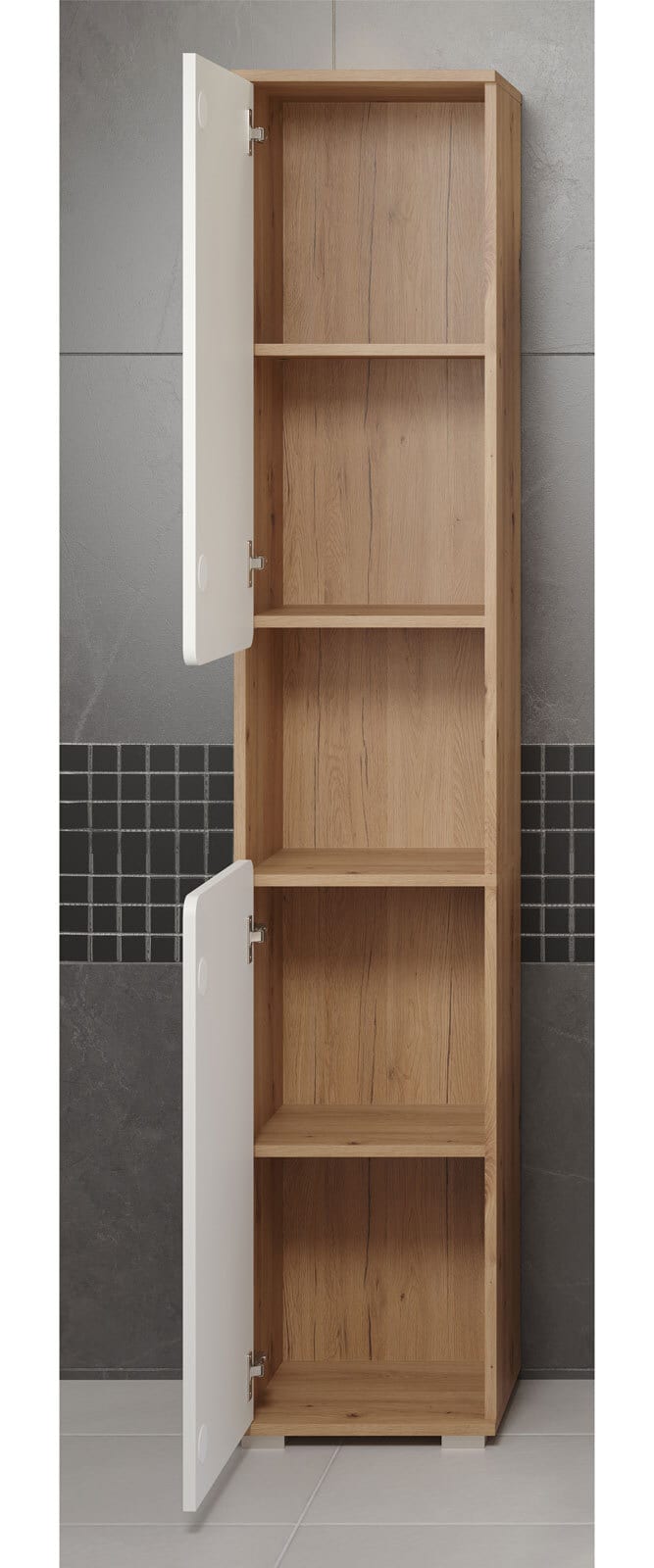 Hochschrank CIARA 37 x 191 cm Artisan Eiche/ weiß