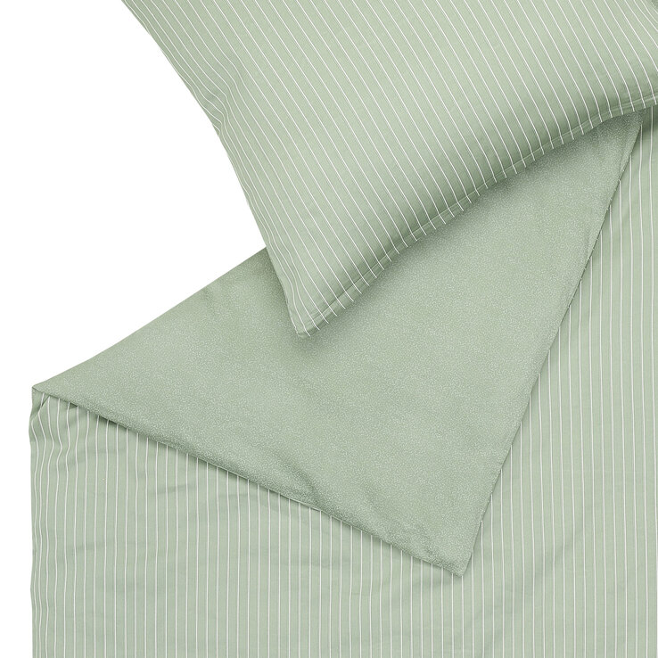 Musterring Satin-Bettwäsche MR-NEEDLSTRIPE 155 x 220 cm salbei