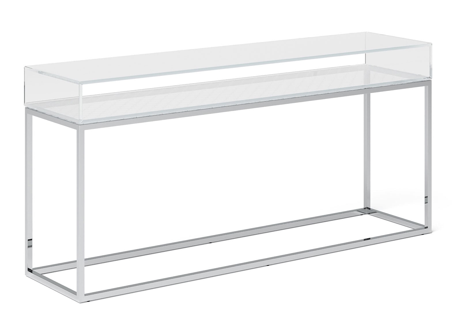 JOOP! Regal CUBE 120 x 56 cm silberfarbig / Glas Optiwhite