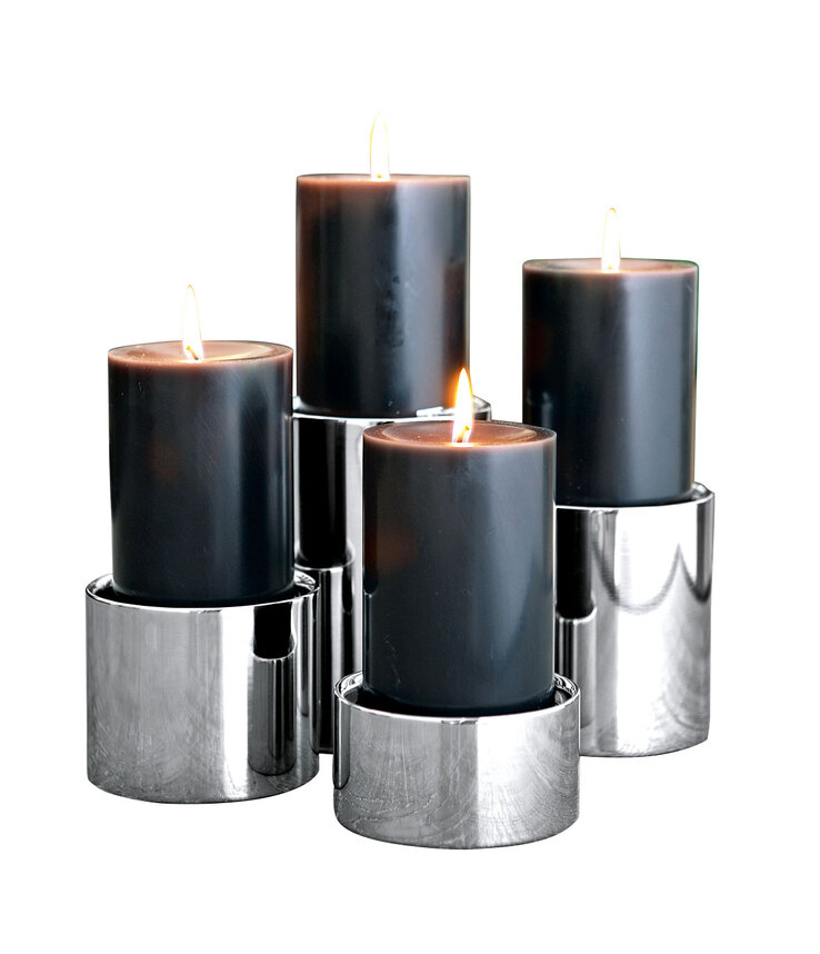 Fink Kerzenständer SOBRIO 8 cm silberfarbig