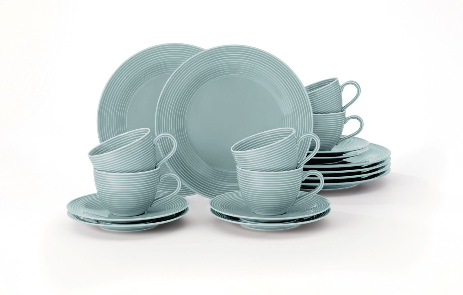 Seltmann Weiden Kaffeeservice BEAT COLOR GLAZE 18-teilig arktisblau