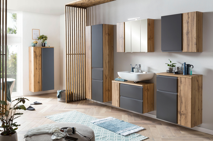 Bad-Spiegelschrank GENT braun MDF-Tür rechts