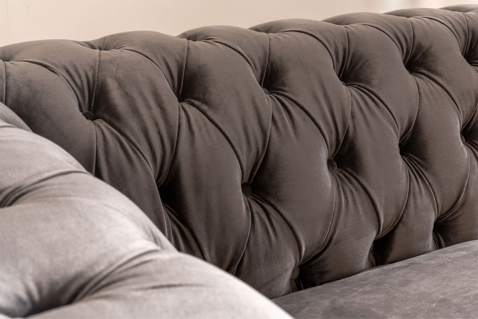 Sofa 3-Sitzer LONDON Stoffbezug grau