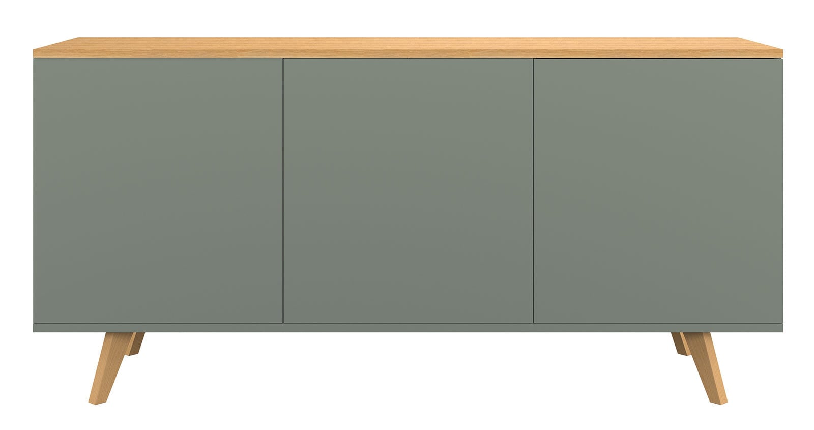 Sideboard WATCH 162 x 77 cm Grün Matt/ Eiche Natur