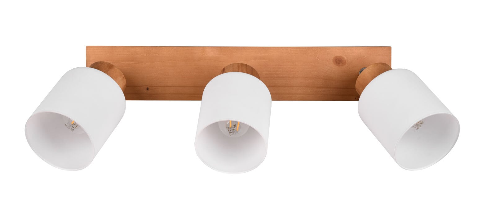 RL Retrofit Deckenlampe mit 3 Spots ASSAM Holz naturfarbig