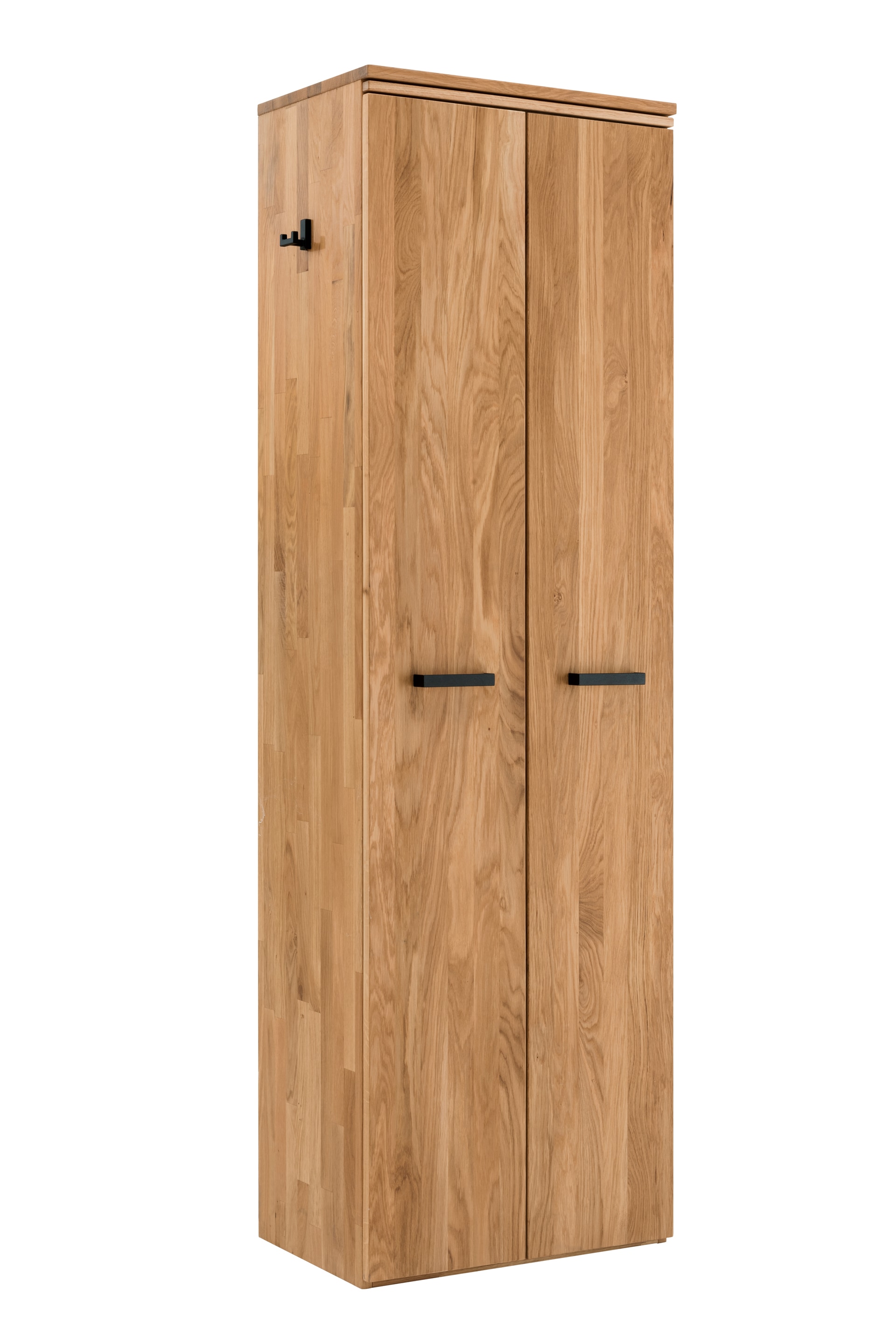 VALMONDO Dielenschrank LIDO 60 x 195 cm Astige Eiche massiv naturbelassen geölt