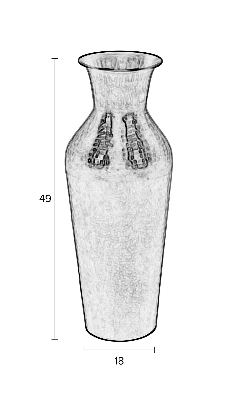 Vase DUNJA 49 cm messingfarbig