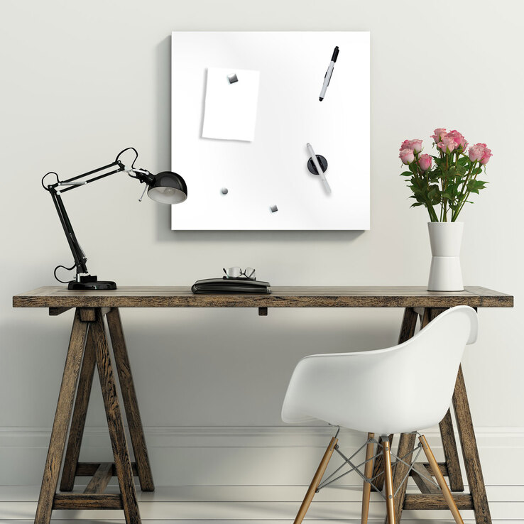 PRO ART Memoboard 50 x 50 cm Metall weiß
