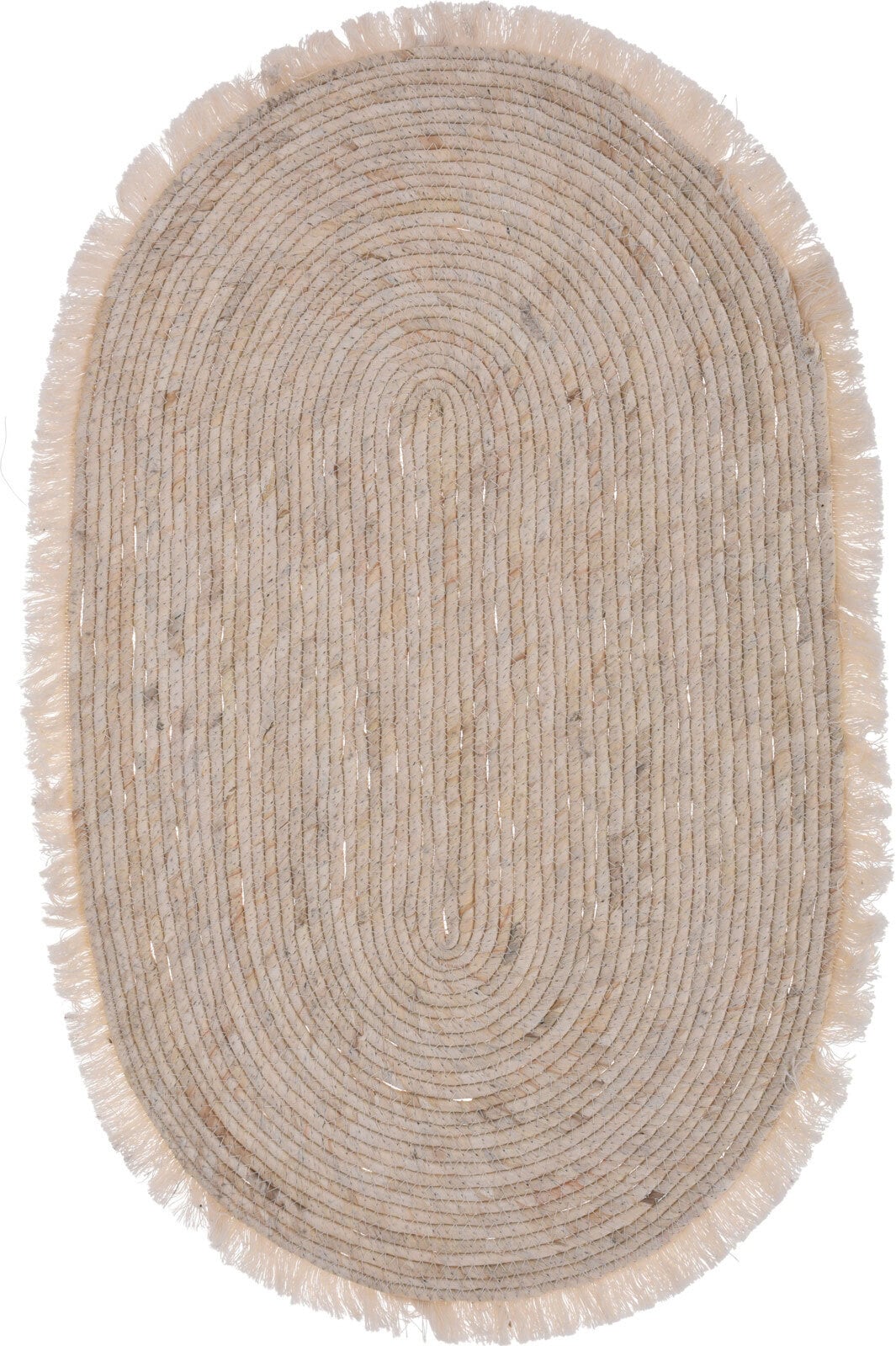 Schilf Teppich oval IBIZA 50 x 80 cm beige