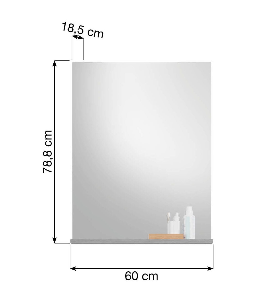 Spiegel SCOUT 60 x 79 cm grau