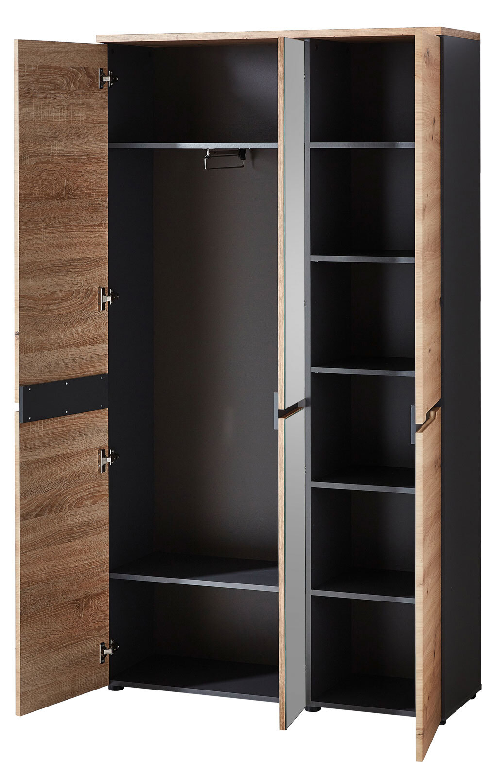 Garderobenschrank MEMPHIS 105 x 192 cm Artisan Eiche/ Graphitgrau